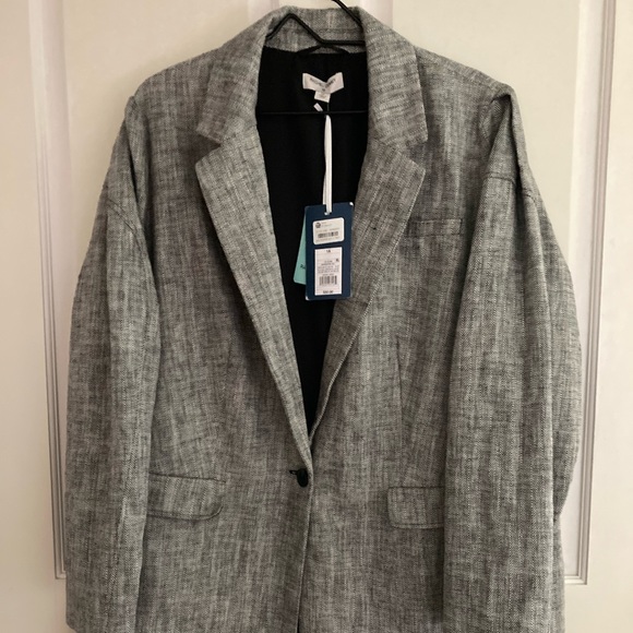 Rachel Comey Versatile Lined Chevron Oversized Tweed Blazer - Picture 4 of 11